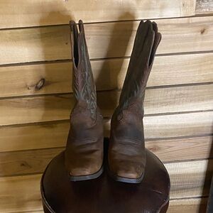 Justin Boots Brown and Green Heeled Boots